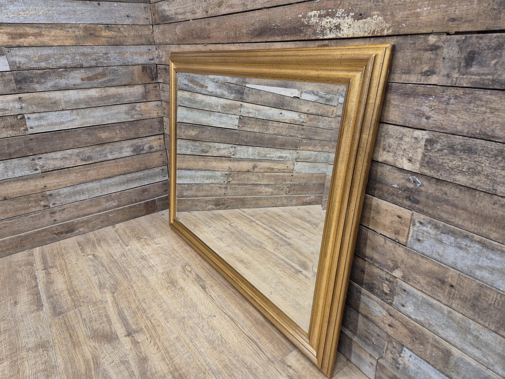 Gold Framed Red Flecked Mantle Gilt Style Wall Mirror Large