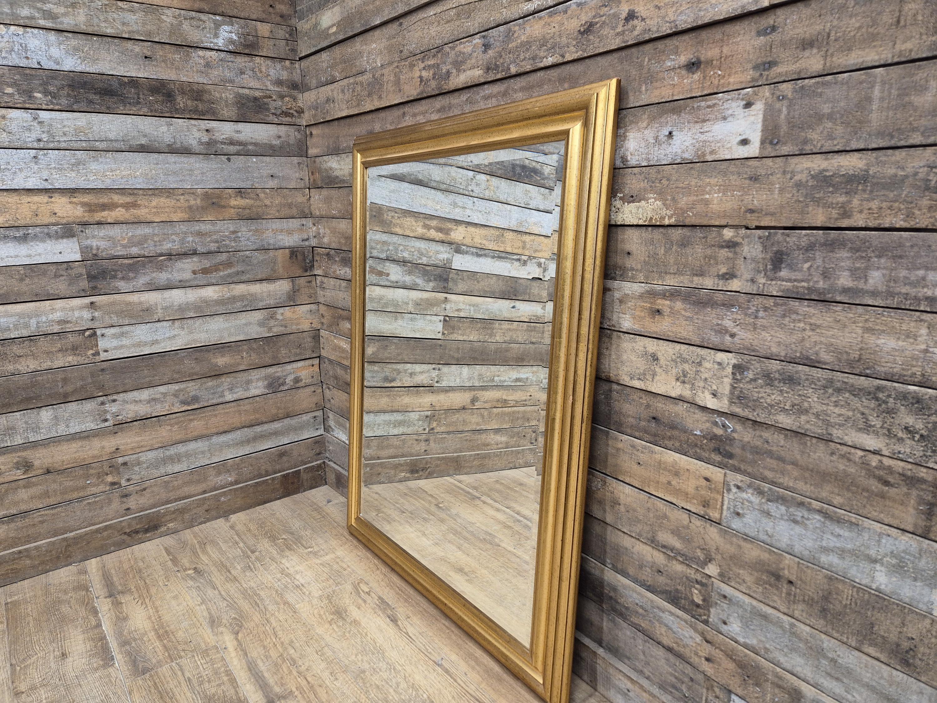 Gold Framed Red Flecked Mantle Gilt Style Wall Mirror Large