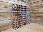 Vintage Rustic Distressed 100 Wine Bottle Wooden Storage Rack Designer Piece