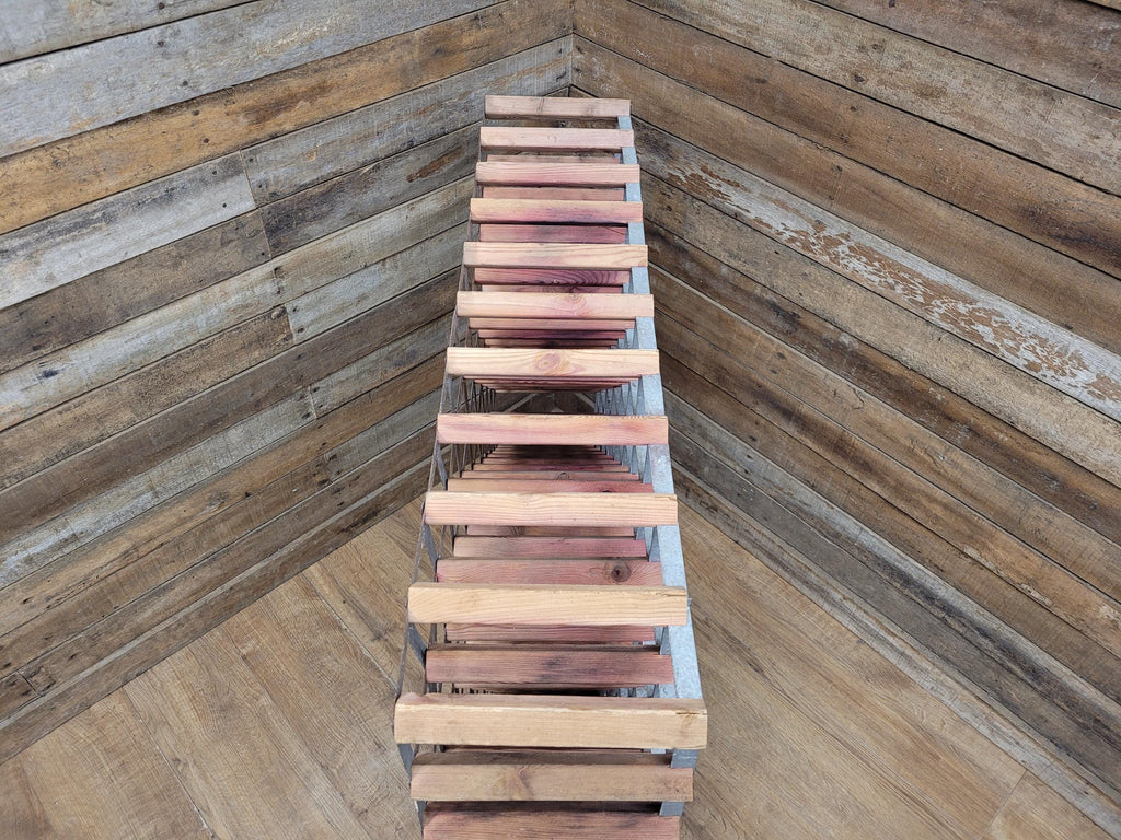 Vintage Rustic Distressed 100 Wine Bottle Wooden Storage Rack Designer Piece
