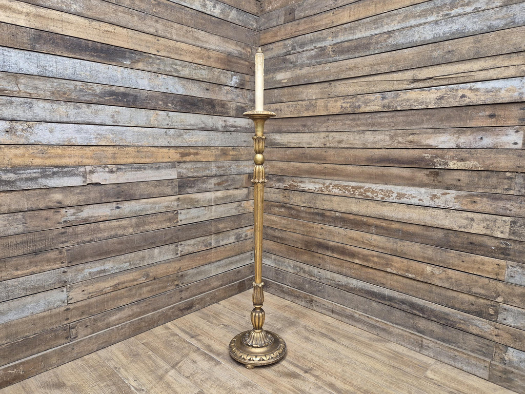 Antique Style Ornate Gold Gilt Wood Floor Lamp Candlestick Lamp Boho lighting