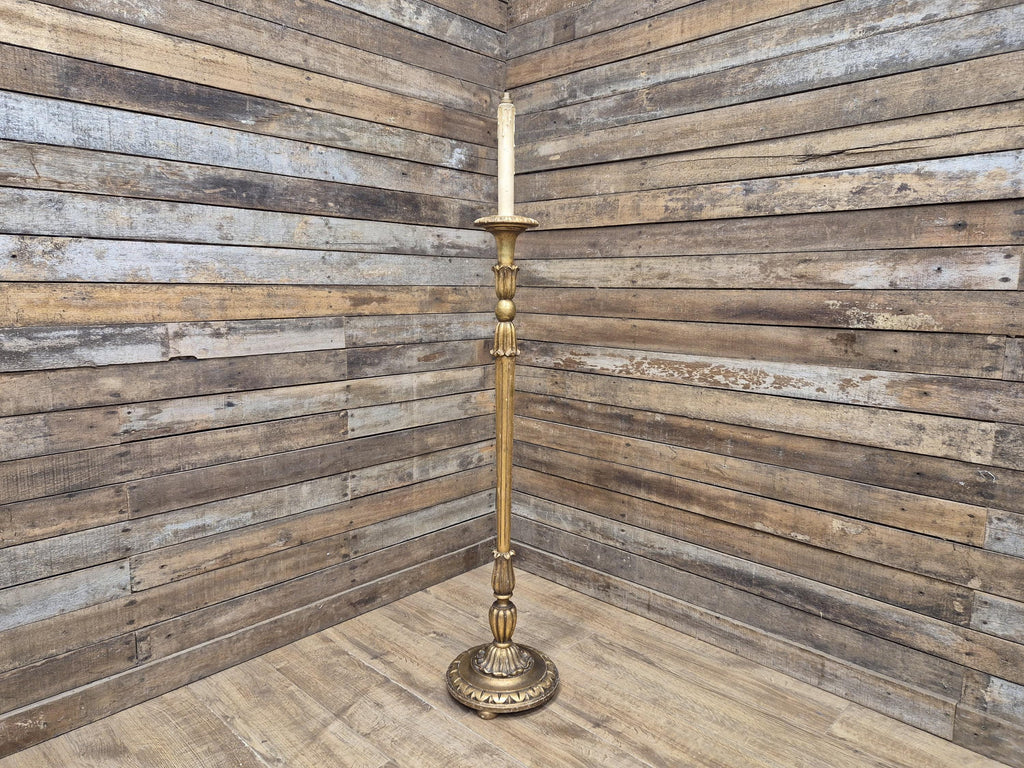 Antique Style Ornate Gold Gilt Wood Floor Lamp Candlestick Lamp Boho lighting