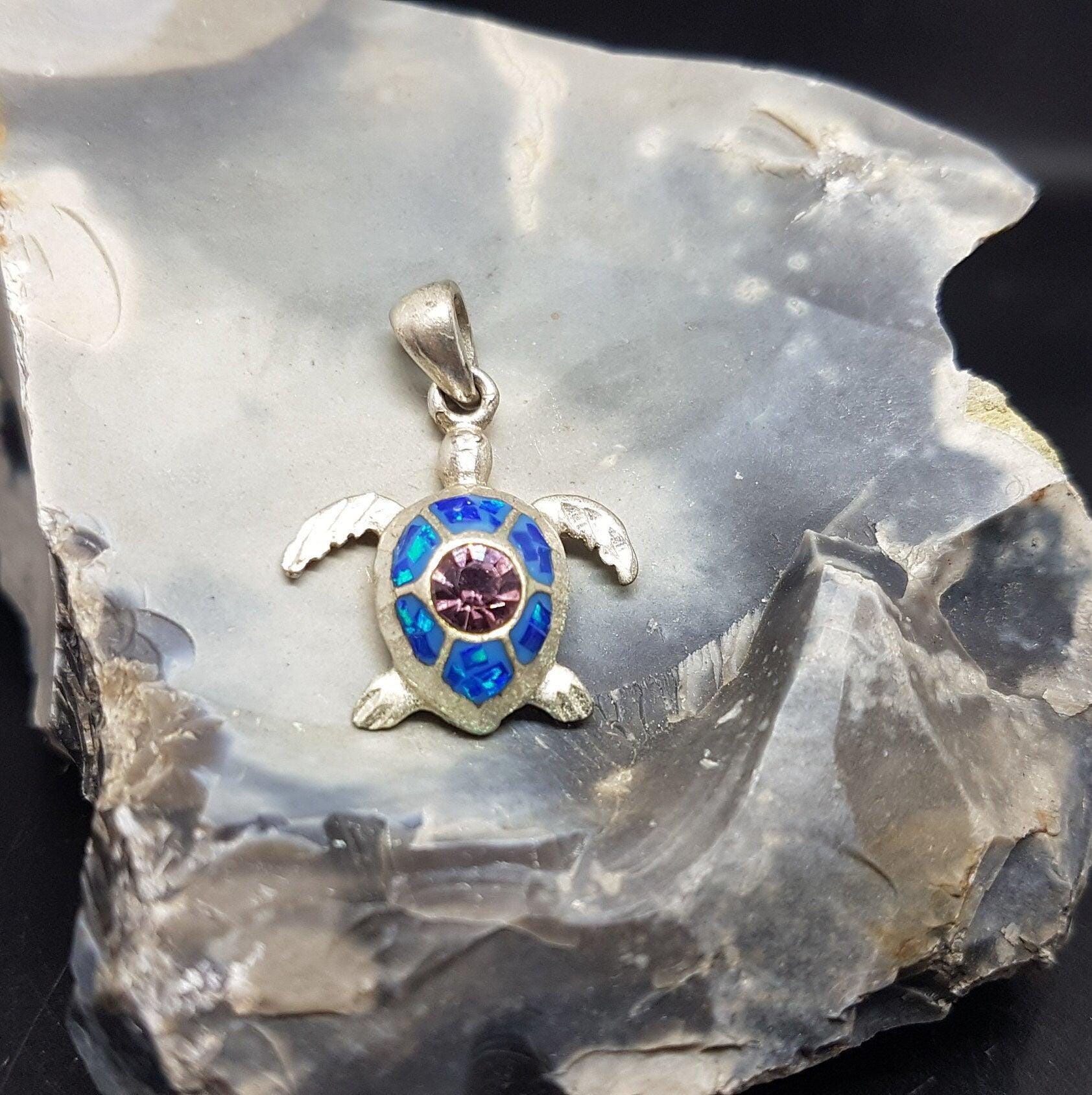 Vintage Sterling Silver Turtle Pendant Charm