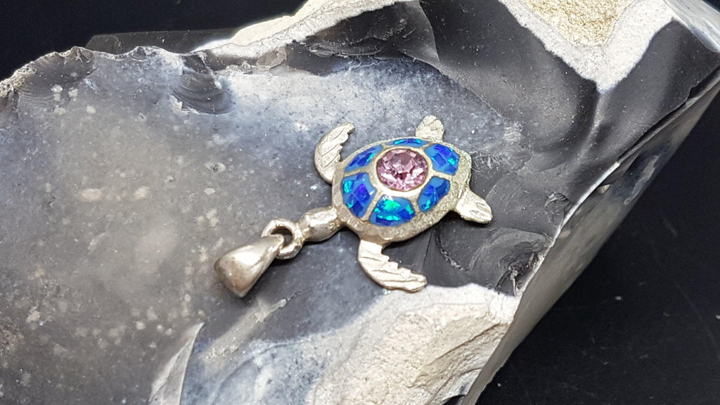 Vintage Sterling Silver Turtle Pendant Charm