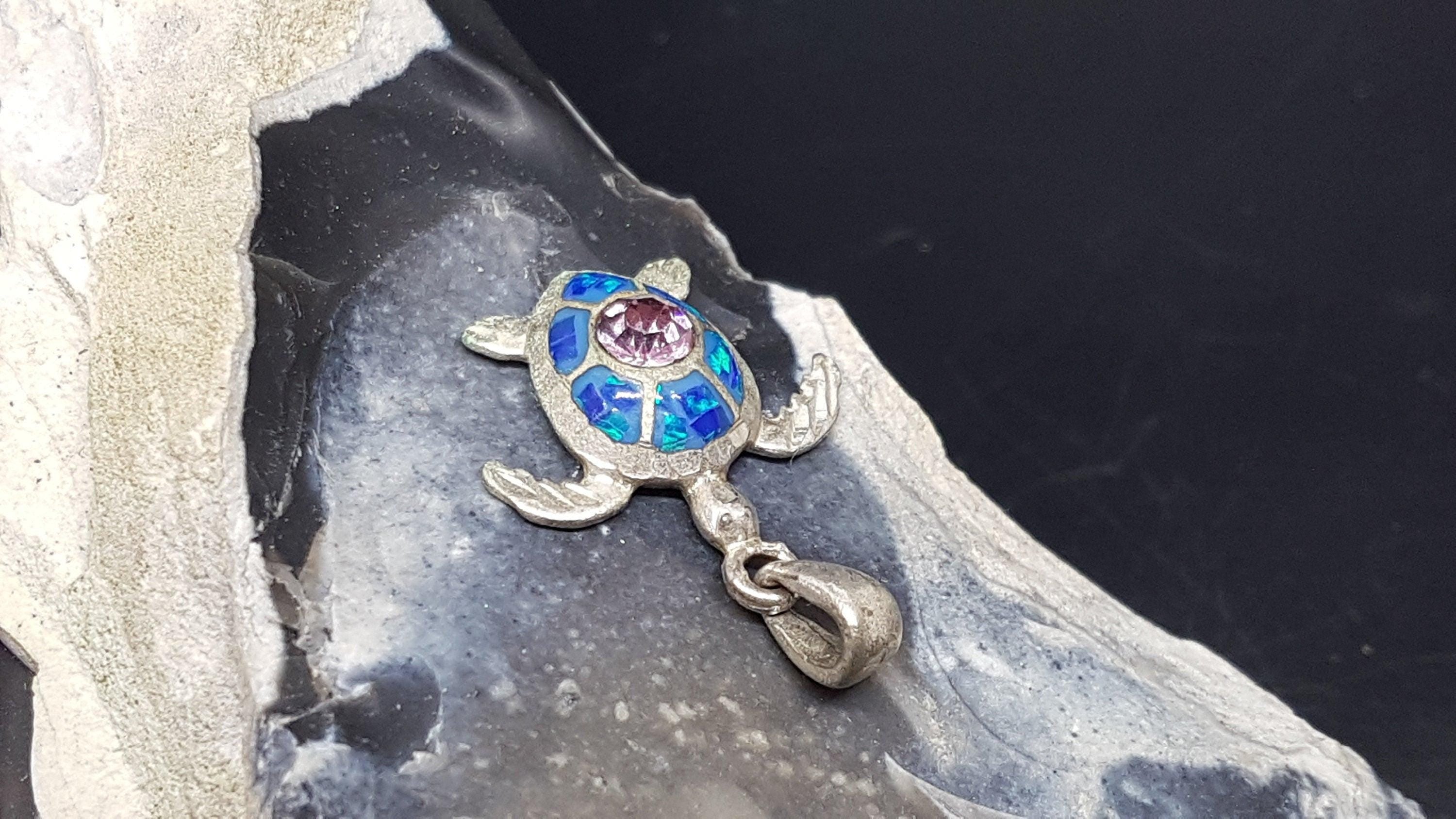 Vintage Sterling Silver Turtle Pendant Charm