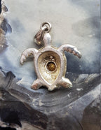 Vintage Sterling Silver Turtle Pendant Charm
