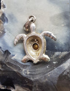 Vintage Sterling Silver Turtle Pendant Charm