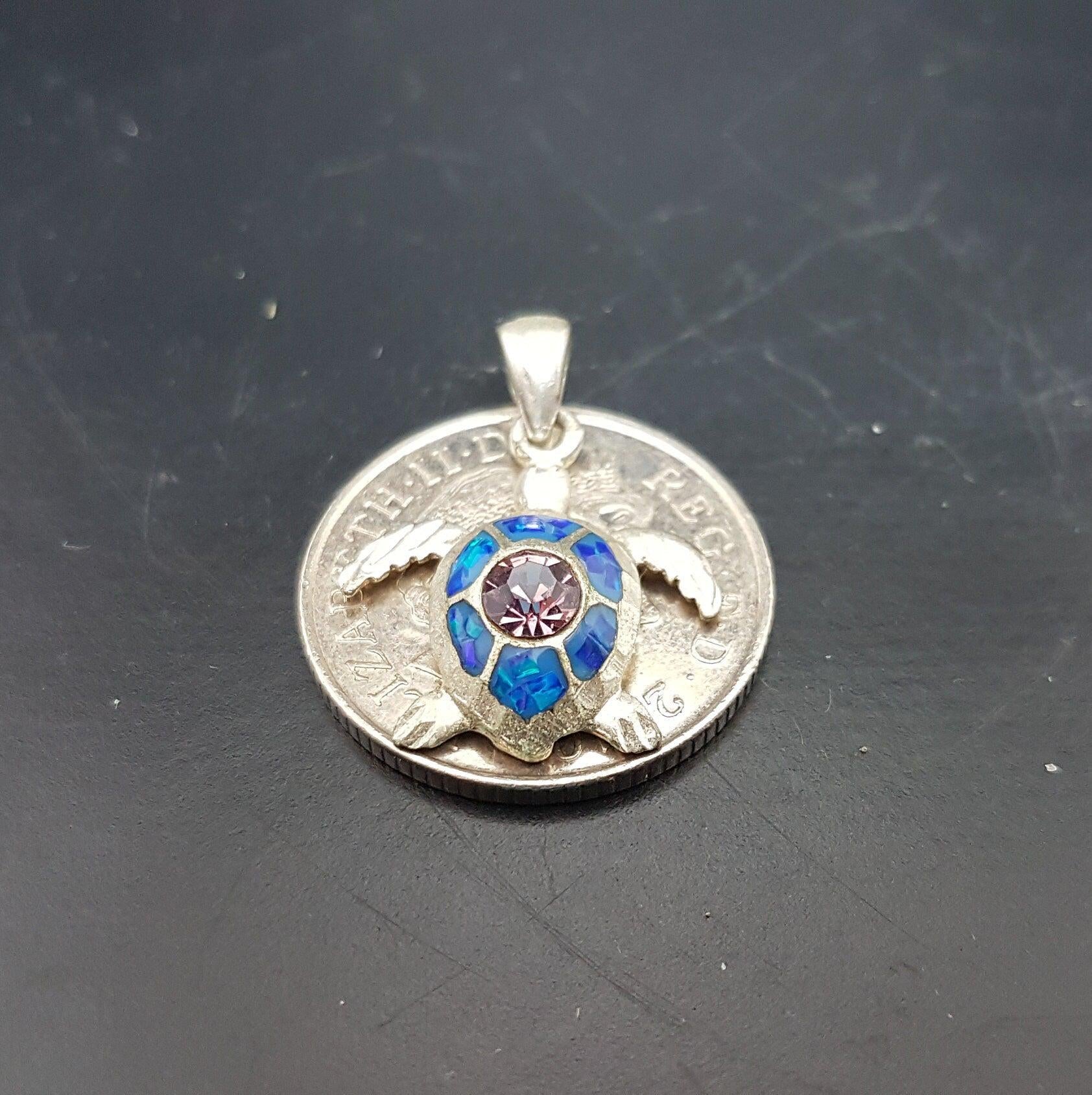Vintage Sterling Silver Turtle Pendant Charm