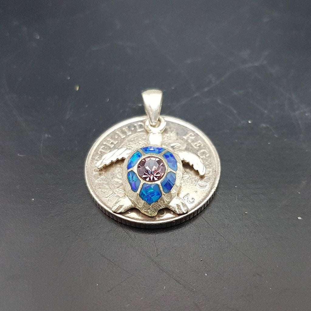Vintage Sterling Silver Turtle Pendant Charm