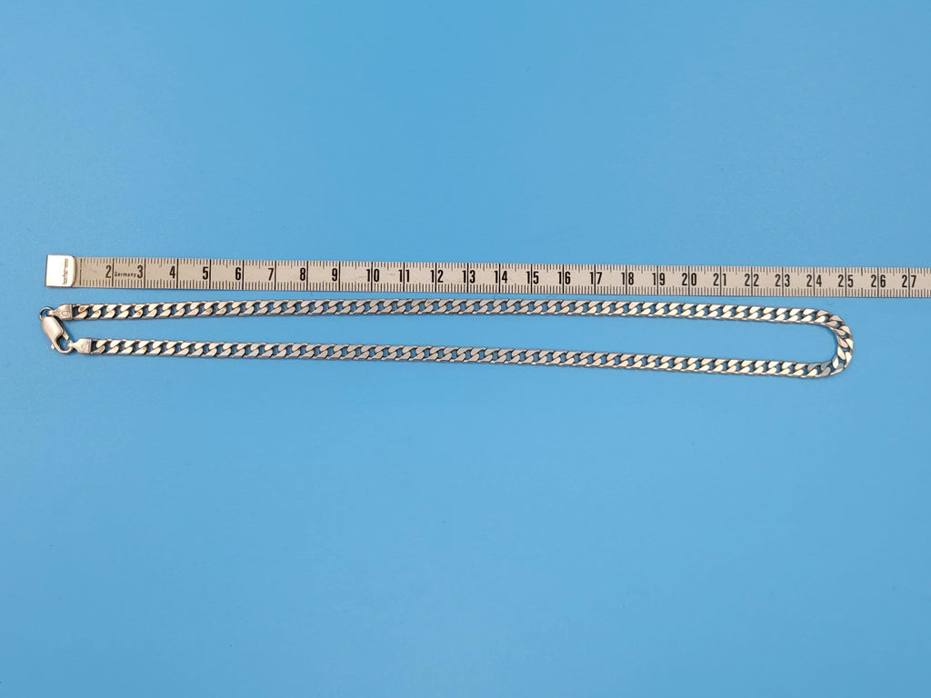 Vintage Sterling Silver Chunky Curb Link Chain Necklace 25.5g 25cm Long