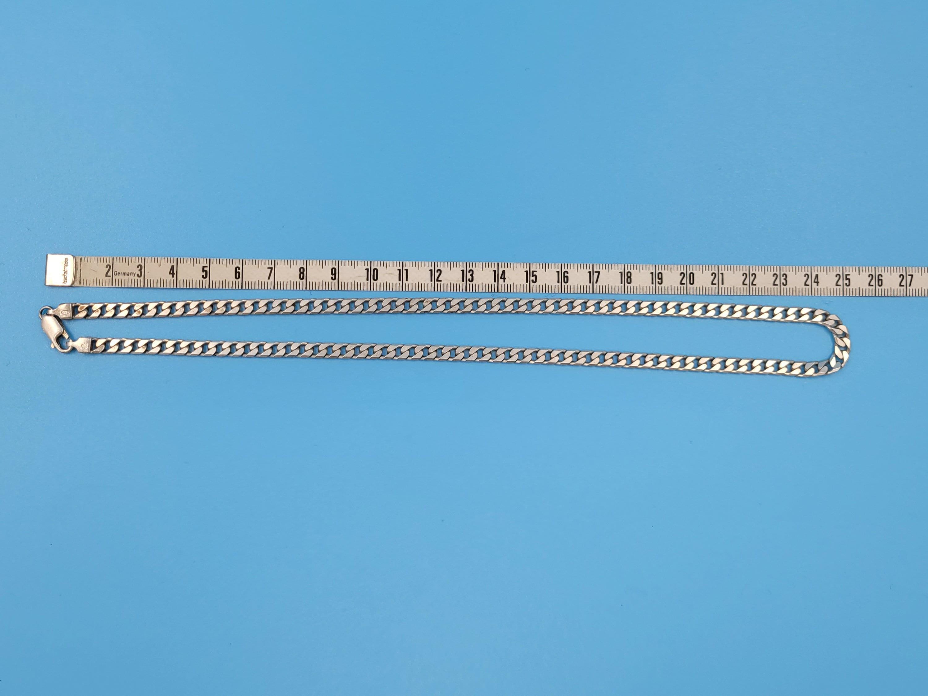 Vintage Sterling Silver Chunky Curb Link Chain Necklace 25.5g 25cm Long