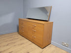 Mid Century Six Drawer Mid Century Sideboard On Casters Mirrored Dressing Table