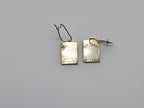 Vintage Sterling Silver Penny Black Stamp Designed Drop Earrings