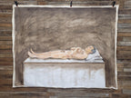 Large 6x7.5ft Contemporary Oil Painting Male Nude on Bed Figurative Modern Art