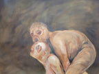 Large 6ft Surreal Oil Painting Grotesque Figures Modern Dark Expressionist Art