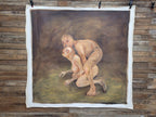 Large 6ft Surreal Oil Painting Grotesque Figures Modern Dark Expressionist Art