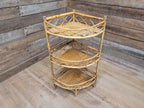 Antique Three Tier Corner Bamboo Whatnot Plant Stand