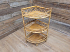 Antique Three Tier Corner Bamboo Whatnot Plant Stand
