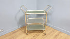 Mid Century Three Tier Retro Drinks Cocktail Trolley Removable Trays Foldable