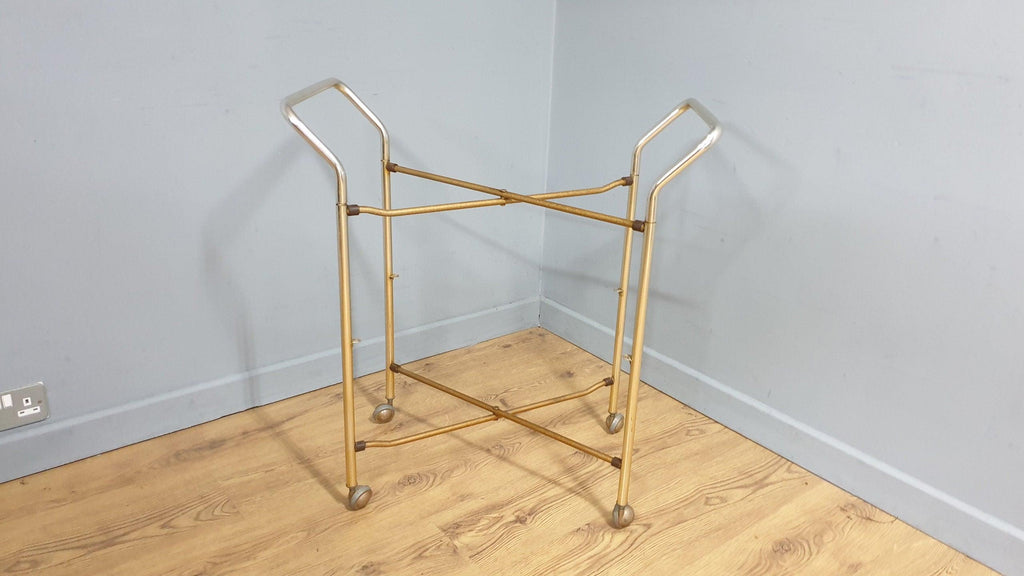 Mid Century Three Tier Retro Drinks Cocktail Trolley Removable Trays Foldable