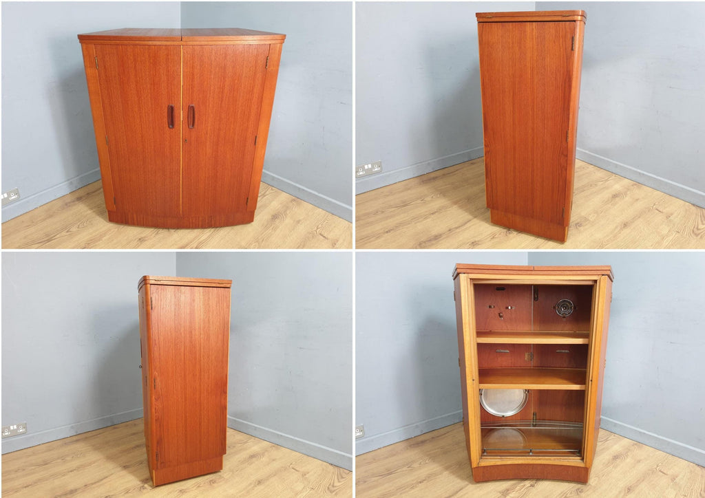 Fab! Mid Century Turnidge of London Teak Fold Out Bar Fits Corner *RARE*