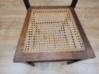 Antique Edwardian Oak Ladder Back Bergere Rattan Cane Seat Chair