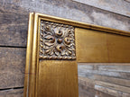 Gold Gilt Style Tile Effect Framed Mantle Wall Mirror Carved Detail