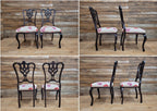 Two Antique Mahogany Victorian bedroom Chairs Carved Fret Back Cabriole Legs