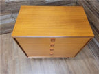 Mid Century Teak G Plan Form Five Chest Of Four Drawers Copper Hairpin Legs