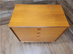 Mid Century Teak G Plan Form Five Chest Of Four Drawers Copper Hairpin Legs