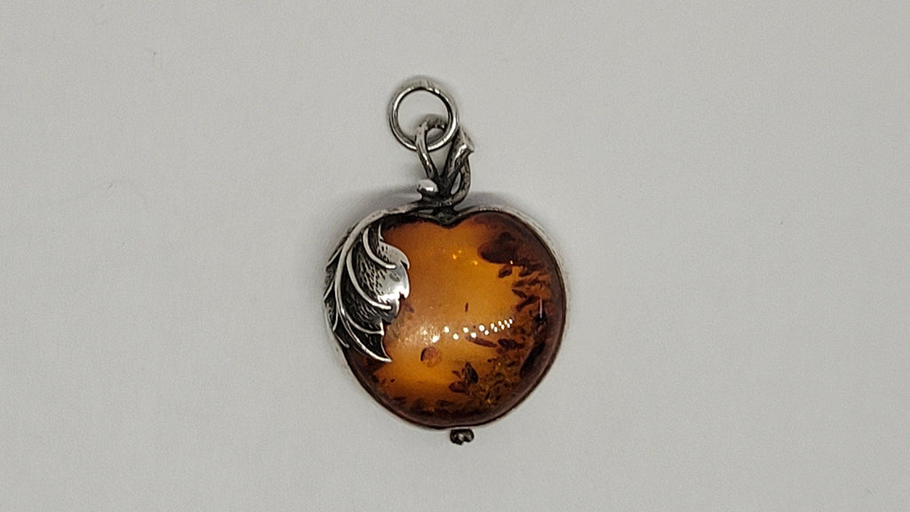 White Metal "Amber" Apple Shaped Bohemian Pendant