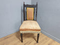 Victorian Antique Mahogany Ebonised Bedroom Chair Carved Back Detail