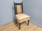 Victorian Antique Mahogany Ebonised Bedroom Chair Carved Back Detail