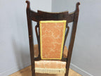 Victorian Antique Mahogany Ebonised Bedroom Chair Carved Back Detail