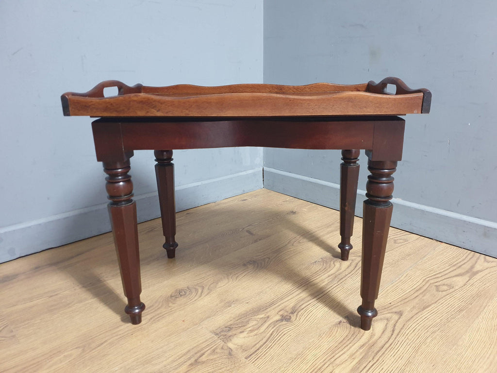 Vintage Mahogany Butlers Tray Side Table With Serving Tray Drinks Table