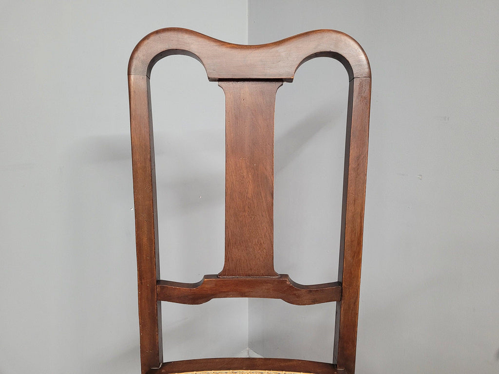 Antique Arts And Crafts Wood Framed Bergere Seat Hall Bedroom Chair