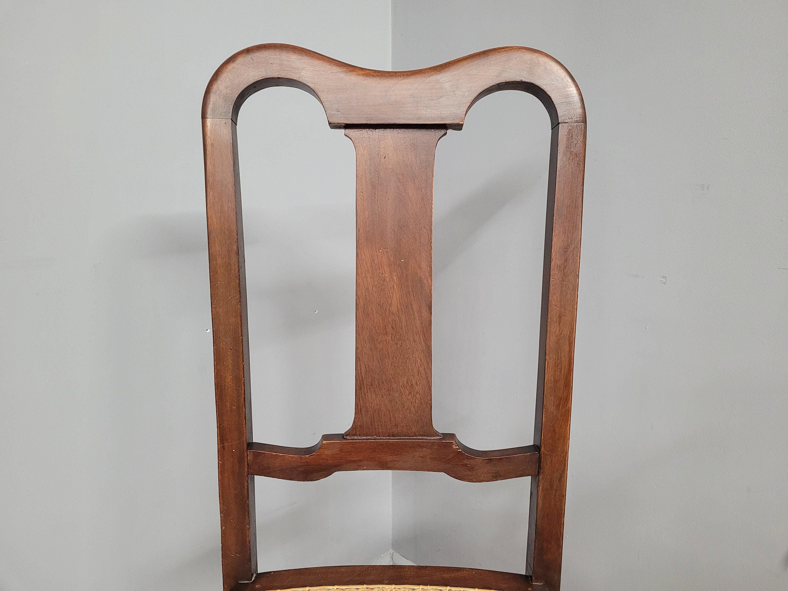 Antique Arts And Crafts Wood Framed Bergere Seat Hall Bedroom Chair