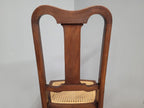 Antique Arts And Crafts Wood Framed Bergere Seat Hall Bedroom Chair