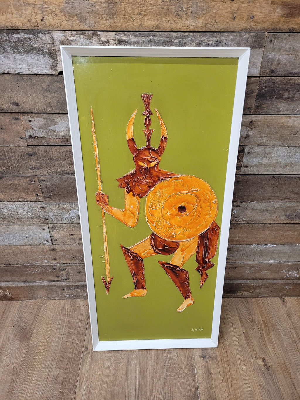 Mid Century Signed Oil Painting Menelaus A Greek Warrior Iliad And The Odyssey