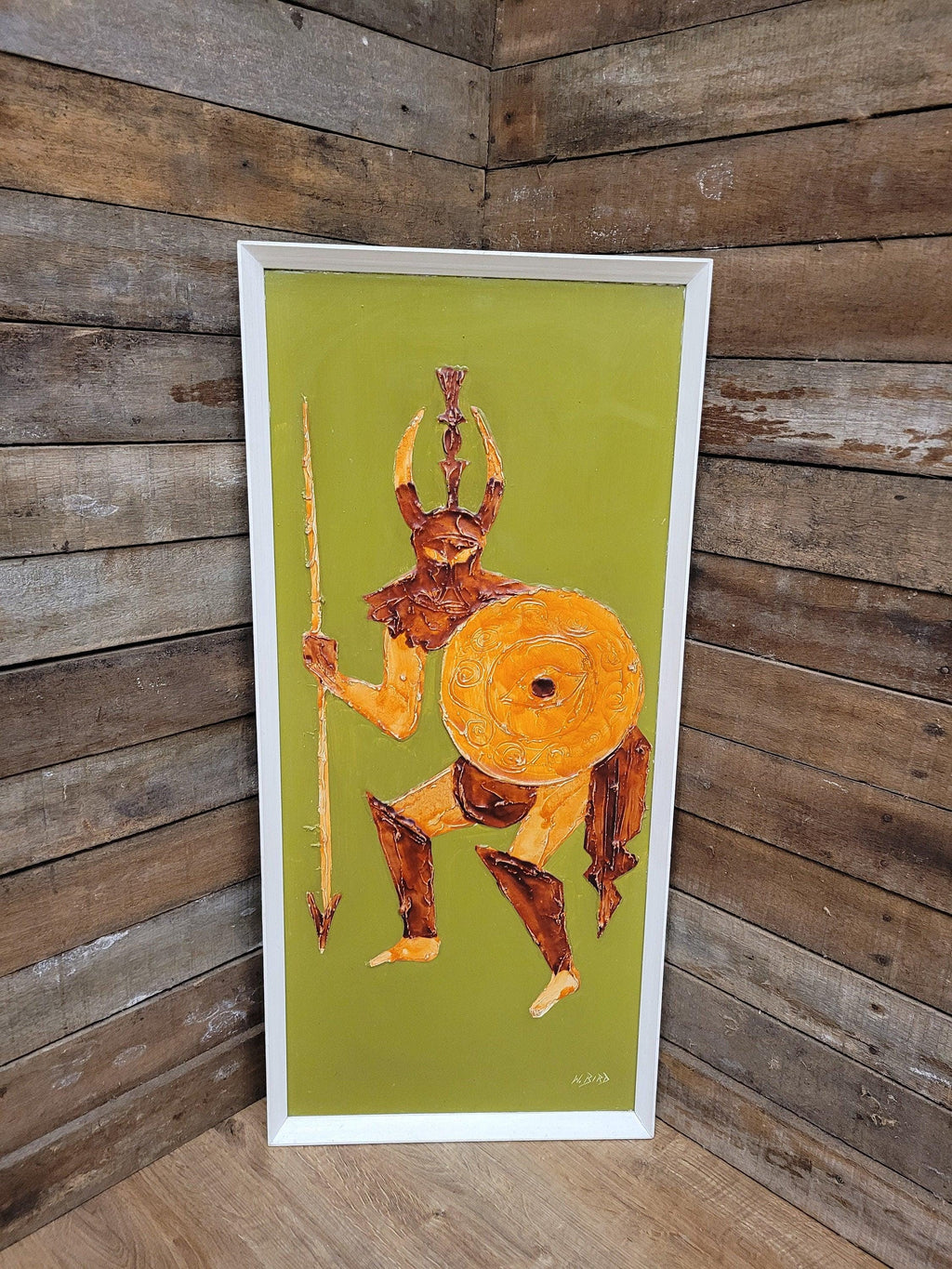 Mid Century Signed Oil Painting Menelaus A Greek Warrior Iliad And The Odyssey