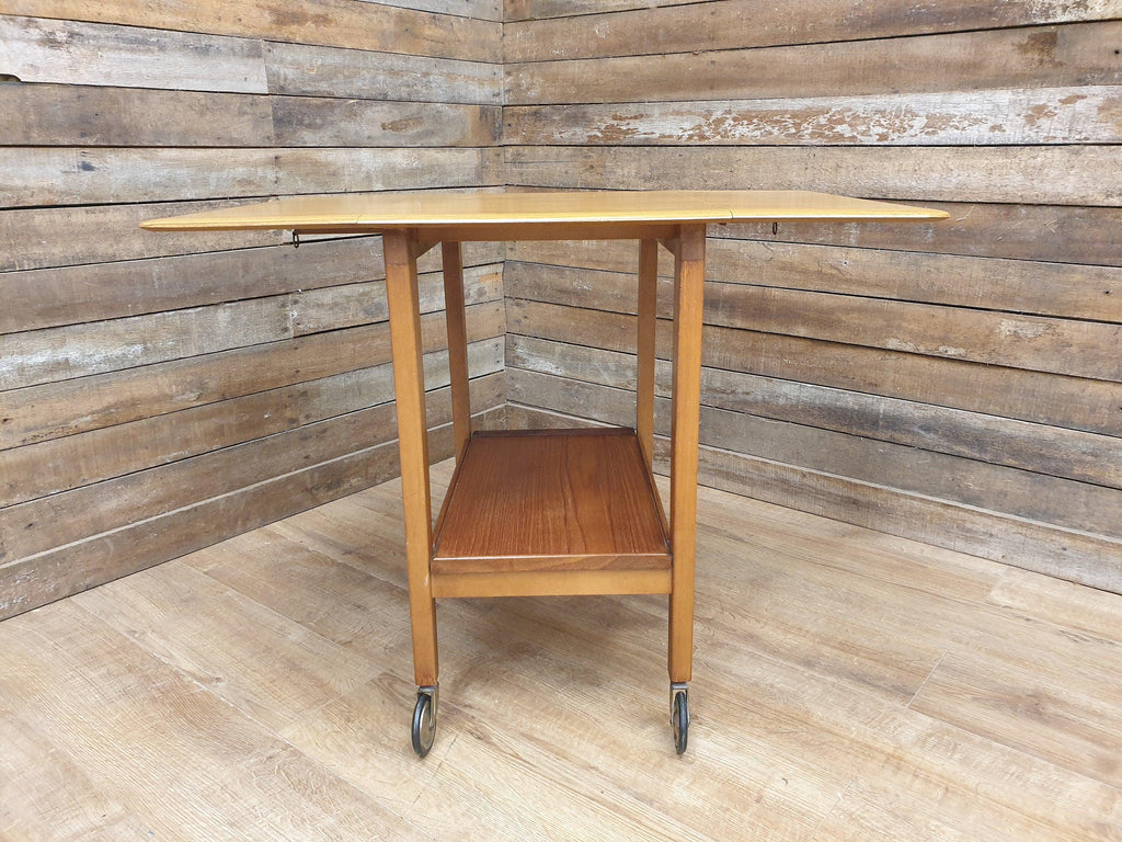 Mid Century Rectangular Drop Leaf Formica Drinks Cocktail Trolley Retro