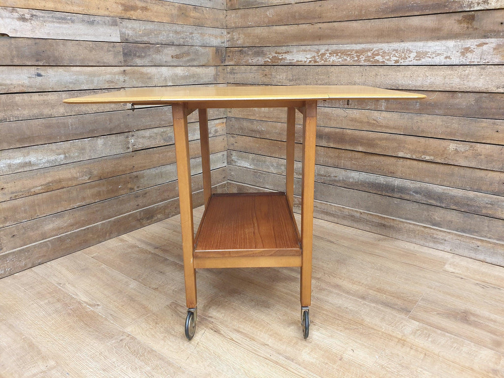Mid Century Rectangular Drop Leaf Formica Drinks Cocktail Trolley Retro