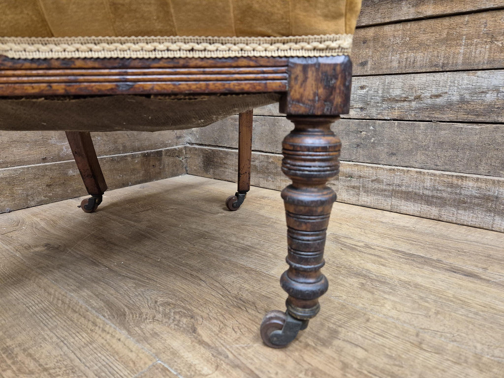 Antique Mahogany Edwardian Hall or Bedroom Chairs Fret Backs Striped Seat