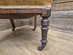 Antique Mahogany Edwardian Hall or Bedroom Chairs Fret Backs Striped Seat