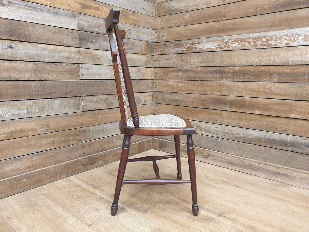 Antique Arts And Craft Mahogany Hall Bedroom Chair William Morris Upholstered