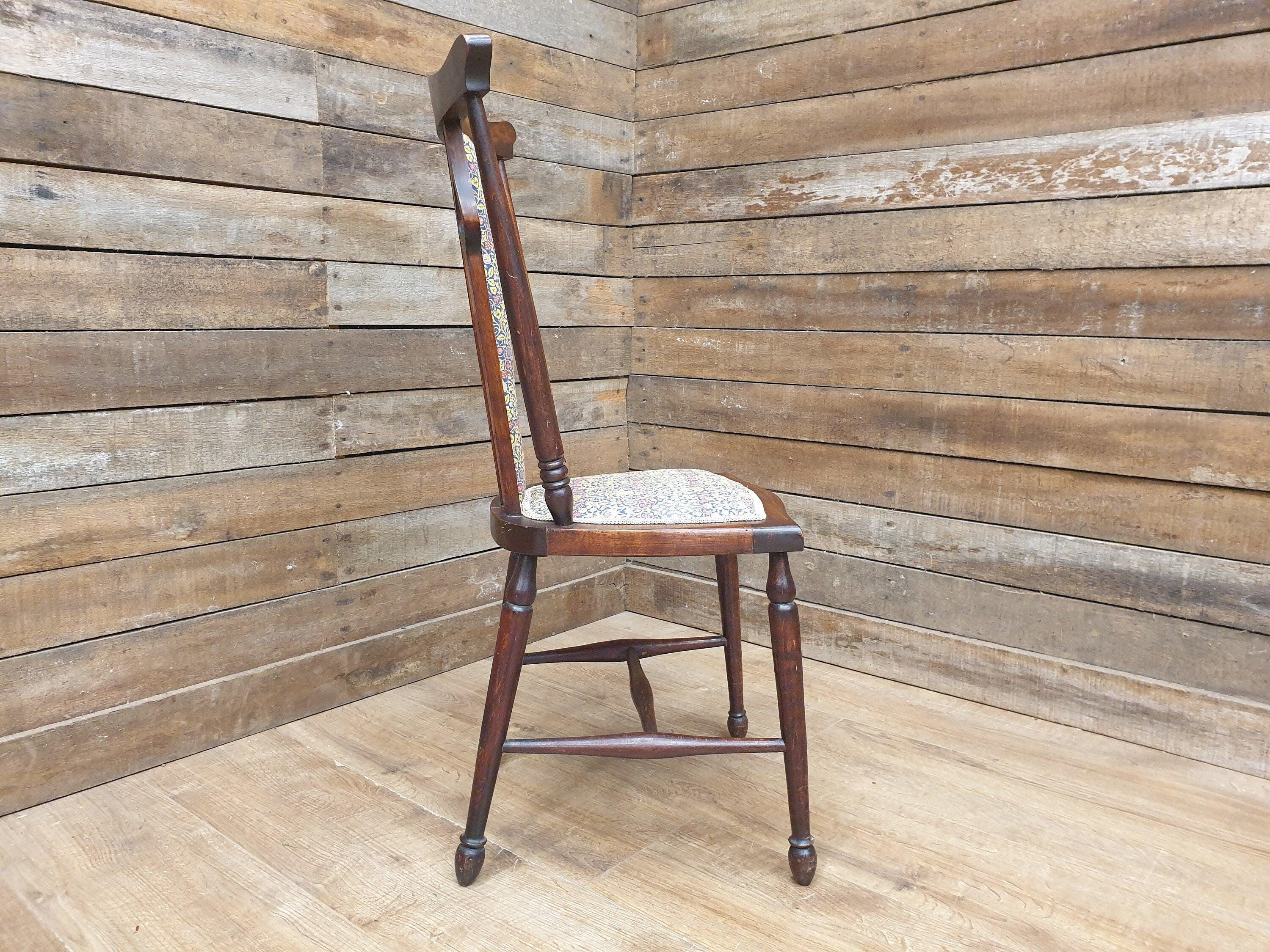 Antique Arts And Craft Mahogany Hall Bedroom Chair William Morris Upholstered