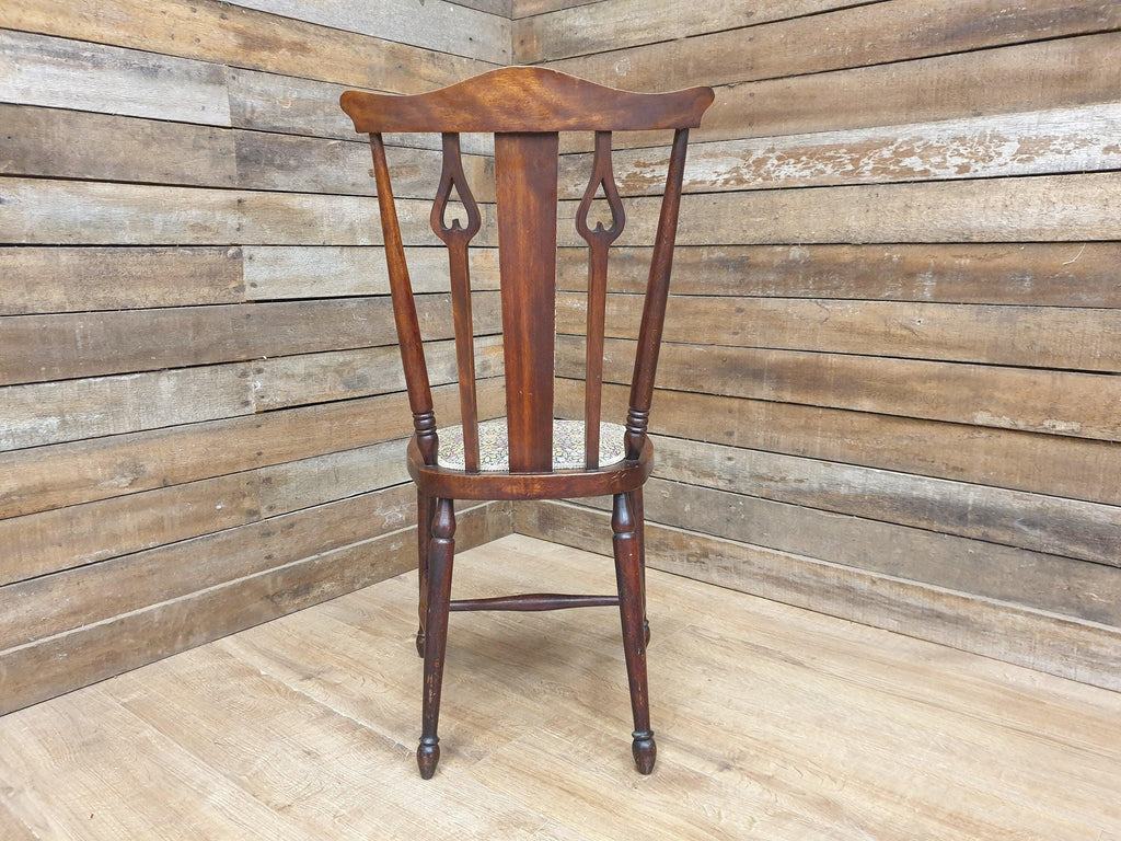 Antique Arts And Craft Mahogany Hall Bedroom Chair William Morris Upholstered