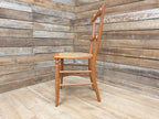 Antique Victorian Woven Cane Seat Bedroom Hall Chair Bergere Over Painted