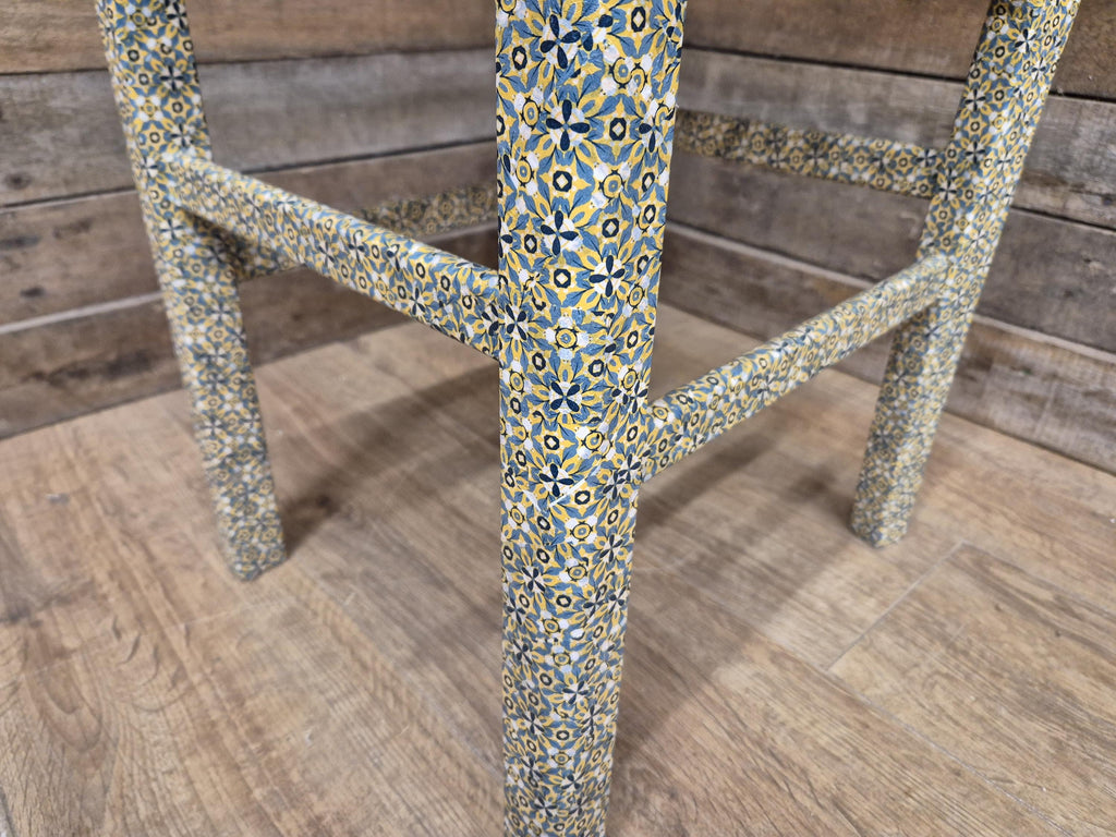 Vintage Upcycled Geometric Designed Decoupage Bedroom Hall Living Room Chair