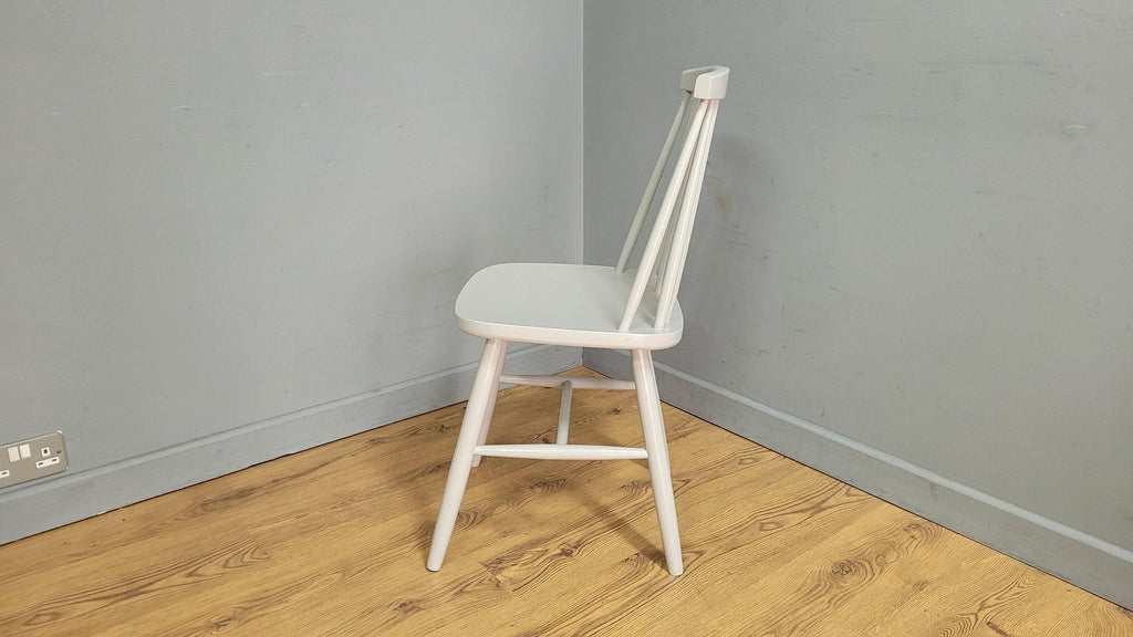 Mid Century Style Grey Stick Back Chair Ideal Bedroom Office Desk Chair